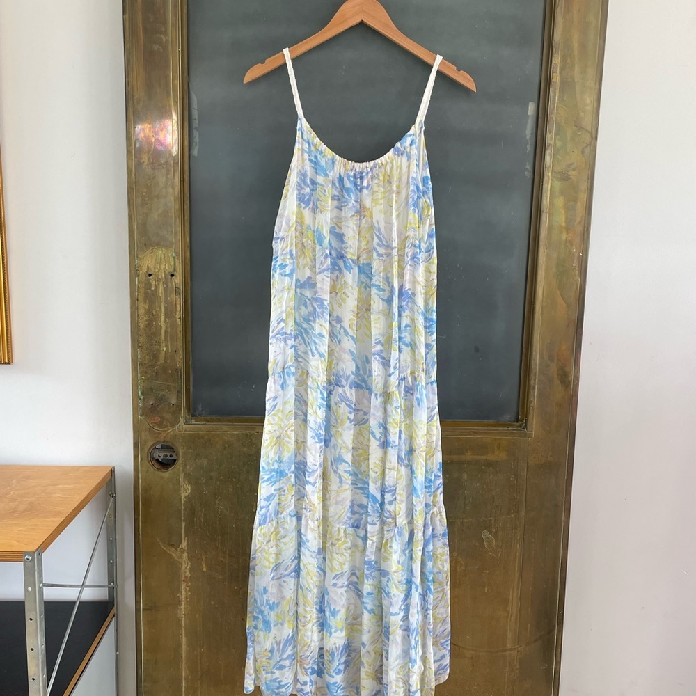 Elena Baldi Silk Blend Floral Maxi Dress Made in Italy Size L